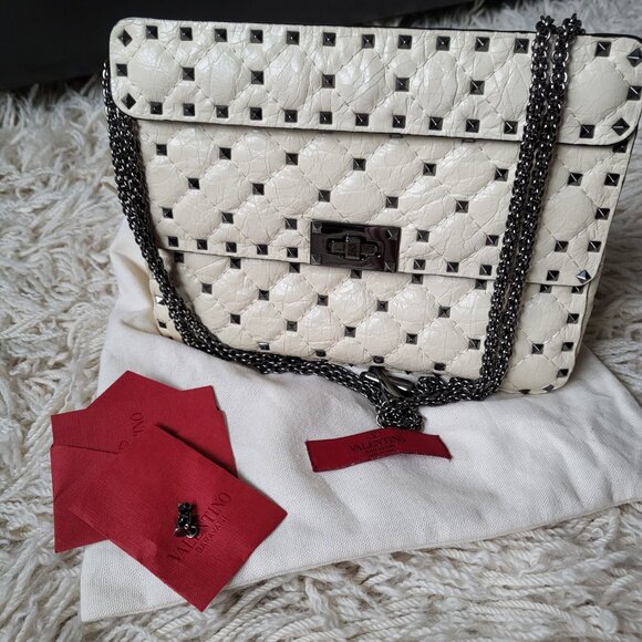 Valentino Garavani Handbags - Valentino Rock-stud Matelasse Leather Quilted Shoulder bag